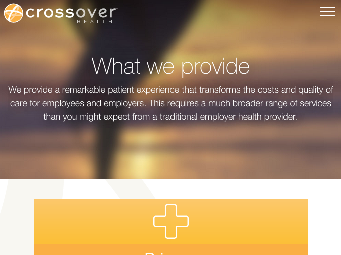 Crossover Health website screenshot