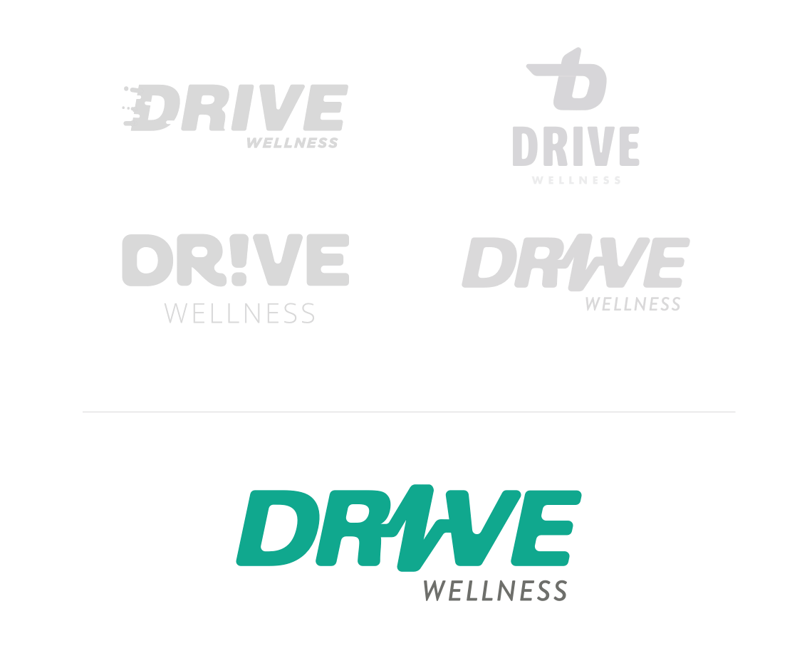 Drive Wellness logo process