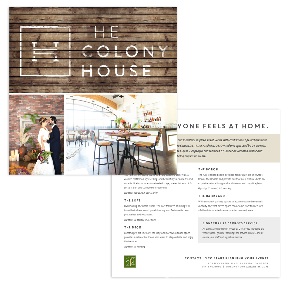 The Colony House Marketing Card