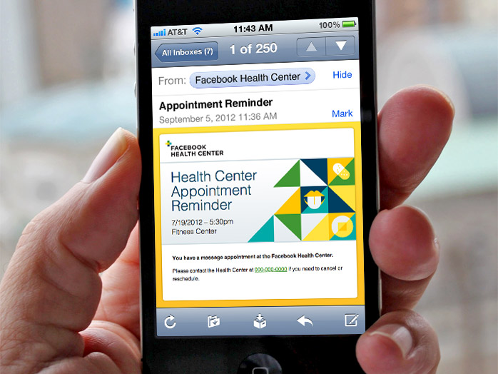 Facebook Health Center mobile app