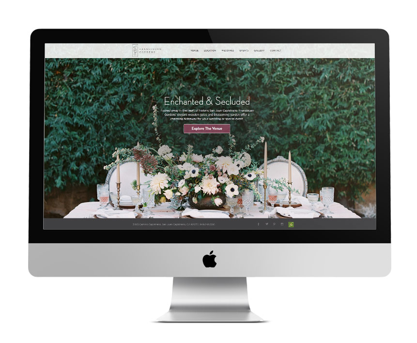 Franciscan Gardens - Website - Desktop View