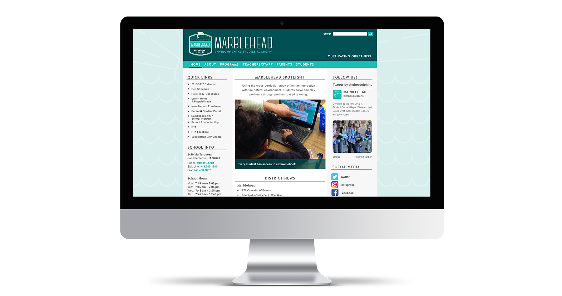 marblehead elementary school website design