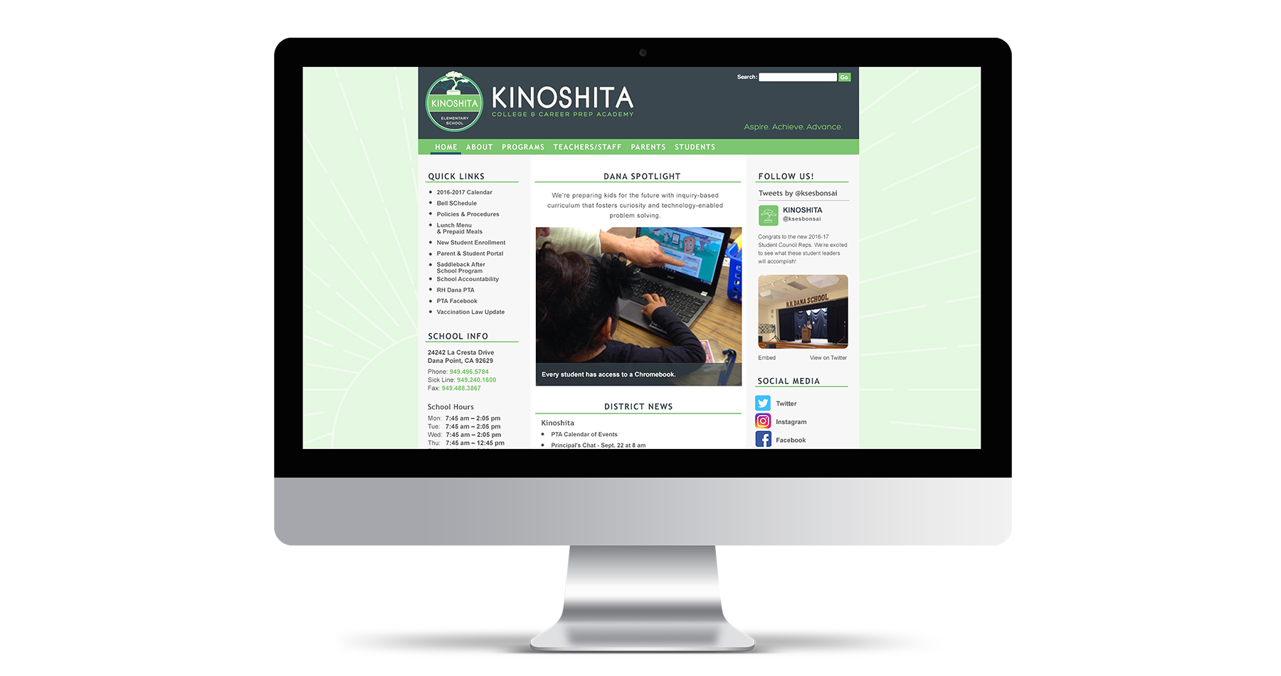 kinoshita elementary school website design