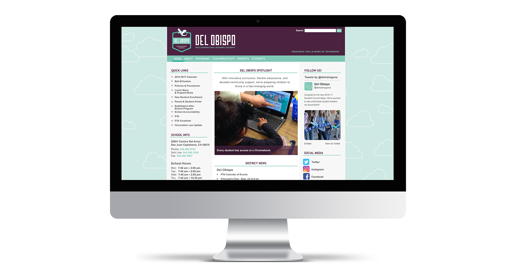 del obispo elementary school website design