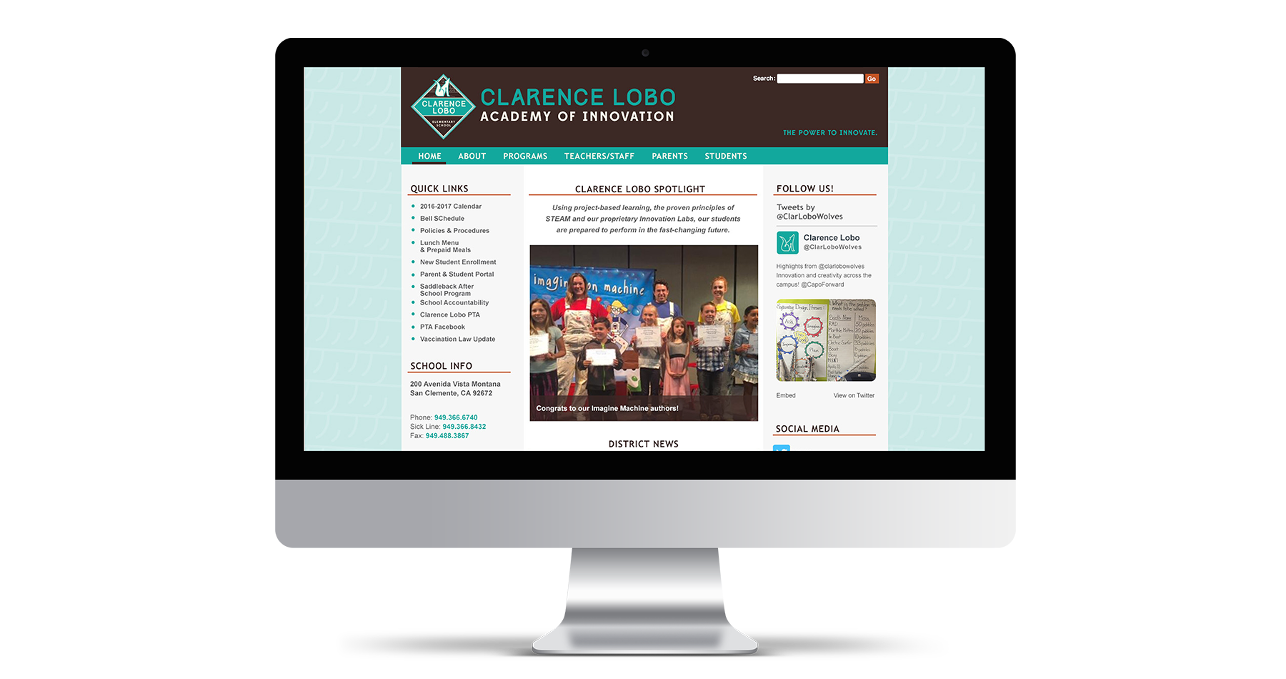 clarence lobo elementary school website design