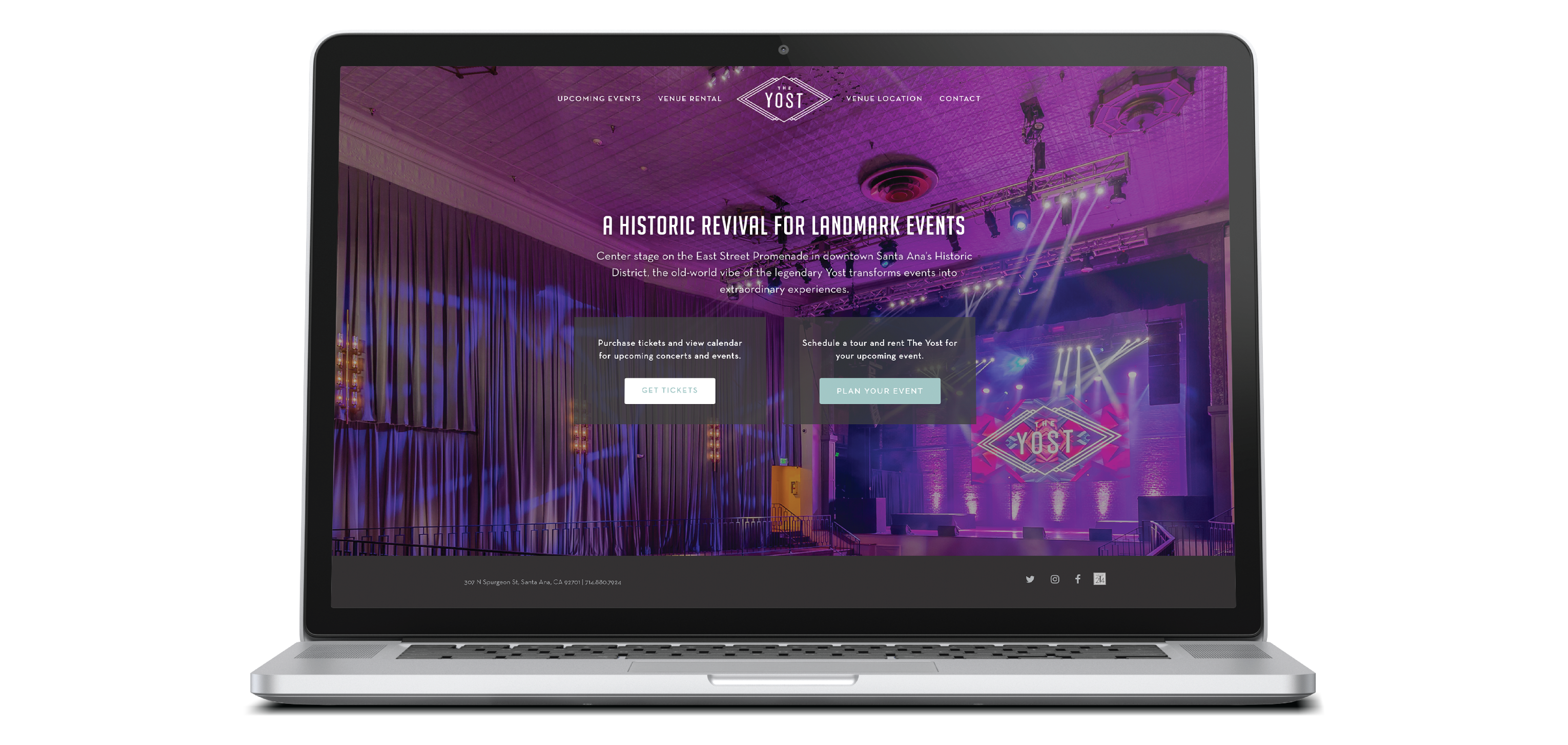 The Yost venue website design