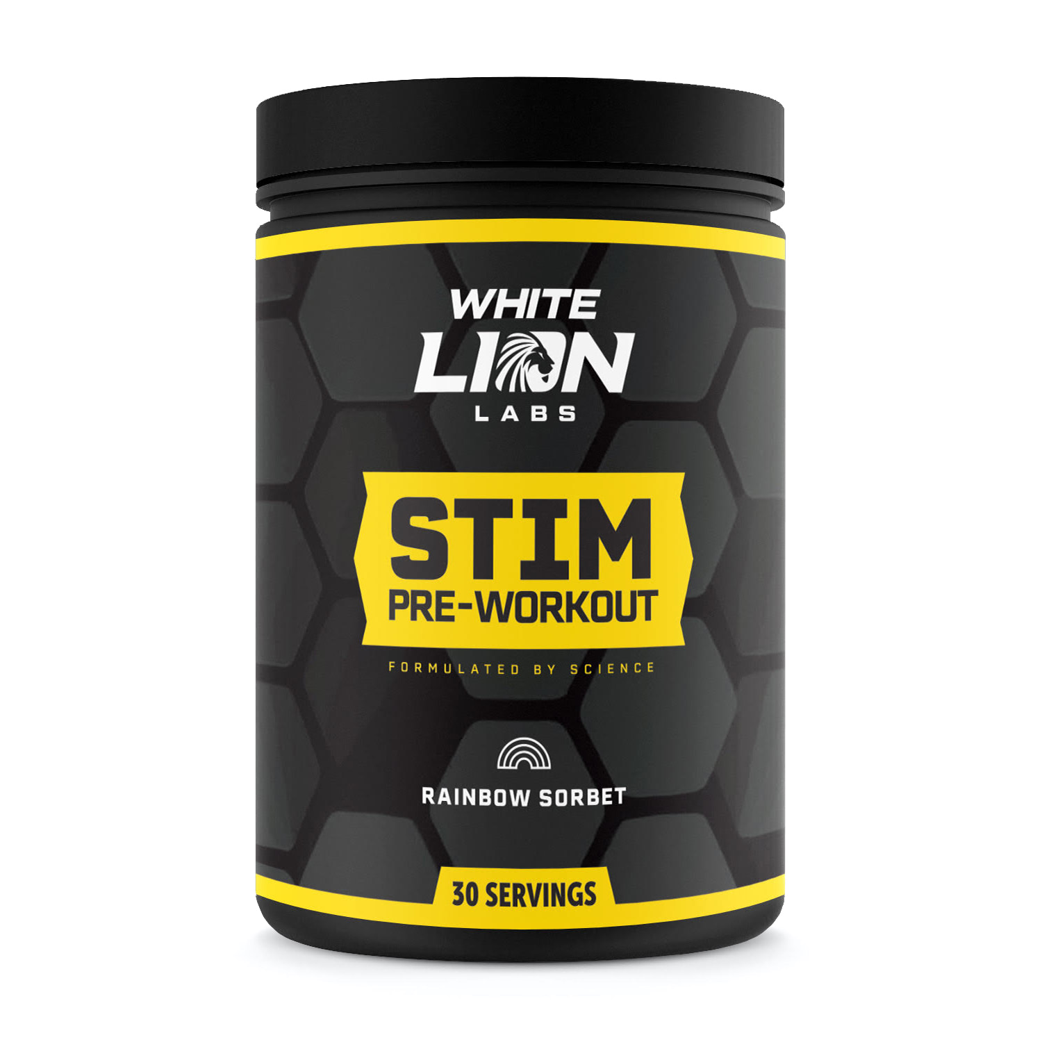White Lion Labs STIM pre-workout packaging